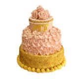 Two Tier Fresh Flowers Wedding Cake
