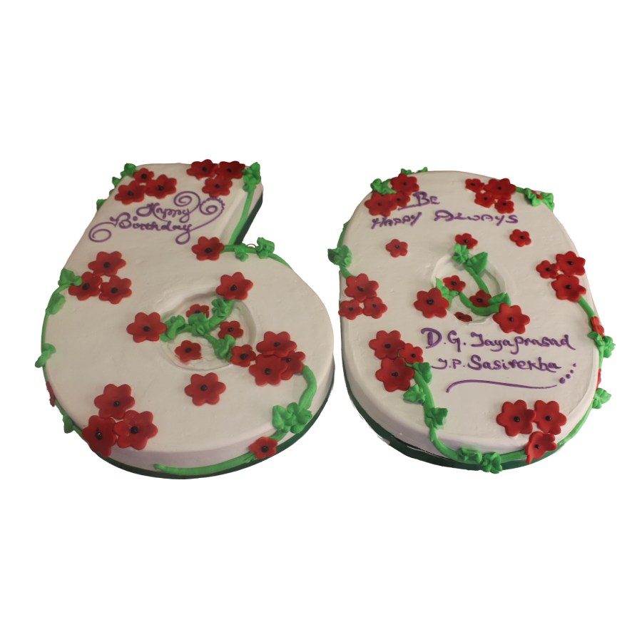 60th Fondant Birthday Cake
