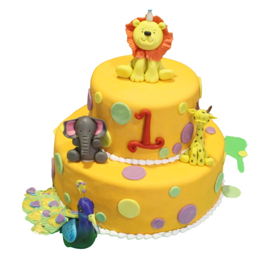 Animal Theme Boys Birthday Cake