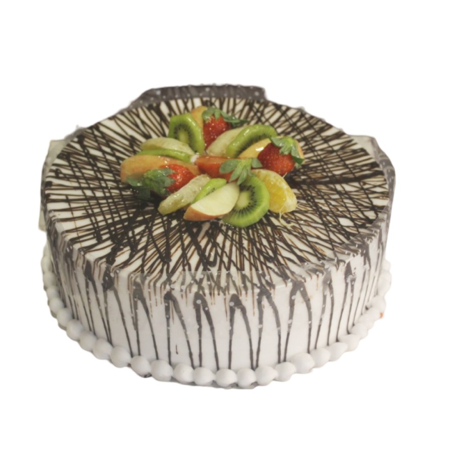 Decorated Fruit Birthday Cake